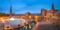 View of Spain Square on sunset, Seville Royalty Free Stock Photo