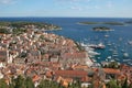 Spectacular view of the Old Town of Hvar, Croatia Royalty Free Stock Photo