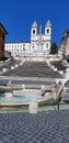 View of Spanish Steps and Barcaccia Fountain without people