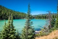 View of Sparks Lake on the Cascade Lakes Scenic Byway in Bend Oregon in Deschutes County. Royalty Free Stock Photo