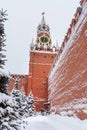 View on Spasskaya Tower in winter. Moscow. Russia Royalty Free Stock Photo