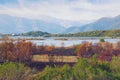 View of reserve Solila on a sunny autumn day. Tivat, Montenegro