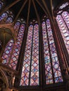 Stained Glass Windows, Sainte Chapelle, Paris, France Royalty Free Stock Photo