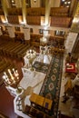 View of the spectator benches in the Moscow Choral Synagogue