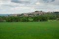 View of Spello medieval town on cloudy day of spring in Umbria, Italy Royalty Free Stock Photo