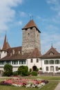 View on Spiez Castle - living museum and park, Switzerland, Europe