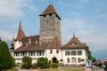 View on Spiez Castle - living museum and park, Switzerland, Europe