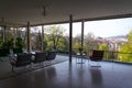 View of Spilberk Castle from the Villa Tugendhat garden by architect Ludwig Mies van der Rohe, Brno, Czechia