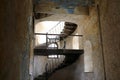 View of spiral staircase in abandoned building Royalty Free Stock Photo