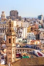 View of the spire of Iglesia Santa Catalina, Valencia, Spain