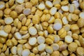 View of Split Chana Dal also known as Chickpea, Yellow Chana Split Peas Royalty Free Stock Photo
