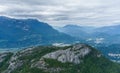 View of Squamish City from mountain in British Columbia, Canada. Royalty Free Stock Photo