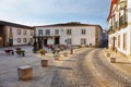 View of a square in the historic old town of Miranda do Douro, Portugal