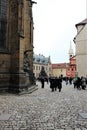 Prague, Czech Republic, January 2015. View of the square inside the complex of the royal palace.