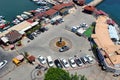 View of the square and the monument from the height of the Red Tower Alanya, Turkey