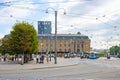 View at a Square with a tram stop in Gothenburg, Sweden