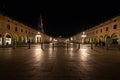 View of the square of vigevano and the tower of bramante Royalty Free Stock Photo