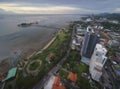 View of Sriracha city and bay of sea in Sriracha, Chonburi Thailand