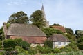 View of St Andrew`s Church and Clergy House in Alfriston, East Sussex on September 13 Royalty Free Stock Photo