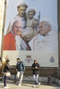 A view of St. Anthony Basilica on Sunday - Pilgrims under the Saints Anthony, John XXIII and Johannes Paulus II - Padua, Italy