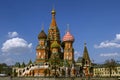 View of the St  Basil`s Cathedral from Vasilevsky Descent in Moscow. Royalty Free Stock Photo