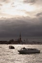 View of the St. Giorgio church on the cloudy sky, Venice