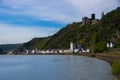 The view of St. Goarhausen the Rhine and Katz Castle