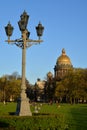 View of St. Isaac's Cathedral, Senate square and tourists on the