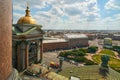 View of St. Isaac`s Square from the colonnade of St. Isaac`s Cathedral in St. Petersburg Royalty Free Stock Photo