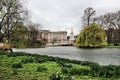 A view of st James Park in London with Buckingham Palace in the Background Royalty Free Stock Photo