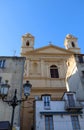 View of St Jean Baptiste cathedral in old port of Bastia ,second largest corsican city and main entry point to the