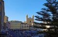 View of St Jean Baptiste cathedral in old port of Bastia ,second largest corsican city and main entry point to the