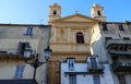 View of St Jean Baptiste cathedral in old port of Bastia ,second largest corsican city and main entry point to the