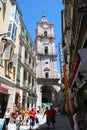 View of St John the Baptist church tower, Malaga, Spain.