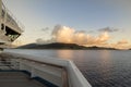 View of St Kitts from deck of cruise ship Royalty Free Stock Photo