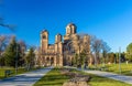 View of St. Mark Church from Tasmajdan Park in Belgrade Royalty Free Stock Photo