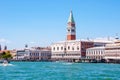 View of St Mark`s Campanile in Venice city, Italy
