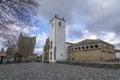 Castle, Church and the Domus municipalis Romanesque of Braganca Royalty Free Stock Photo