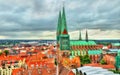 View of St. Marys Church in Lubeck - Germany Royalty Free Stock Photo