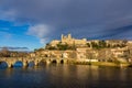 View of St. Nazaire Cathedral and Pont Vieux in Beziers, France Royalty Free Stock Photo