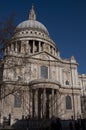 View of St Paul Cathedral on a sunny day. Ludgate Hill, London City Royalty Free Stock Photo