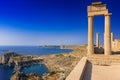 View of St. PaulÃÂ´s bay and ancient temple of goddess Athena on Royalty Free Stock Photo