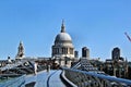 A view of St Pauls across the River Thames and the Millennium Bridge Royalty Free Stock Photo