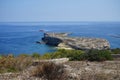 View of the St Paul`s Islands with the Statue of St Paul. St Paul`s Islands, Malta