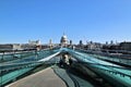 A view of St Pauls Cathedral across the river Thames and the Millennium Bridge Royalty Free Stock Photo