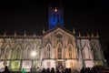 View of St Pauls Cathedral at Christmas time, it is a Anglican cathedral in Kolkata, West Bengal, India