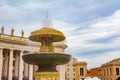 St. Peter`s Square fountain Vatican Royalty Free Stock Photo