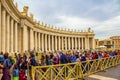 Tourists queue St. Peter`s Square Vatican