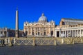 View from St. Peter`s Square in Rome on the facade