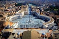 View of St Peter`s Square from the roof of St Peter`s Basilica, Vatican City, Rome, Italy Royalty Free Stock Photo